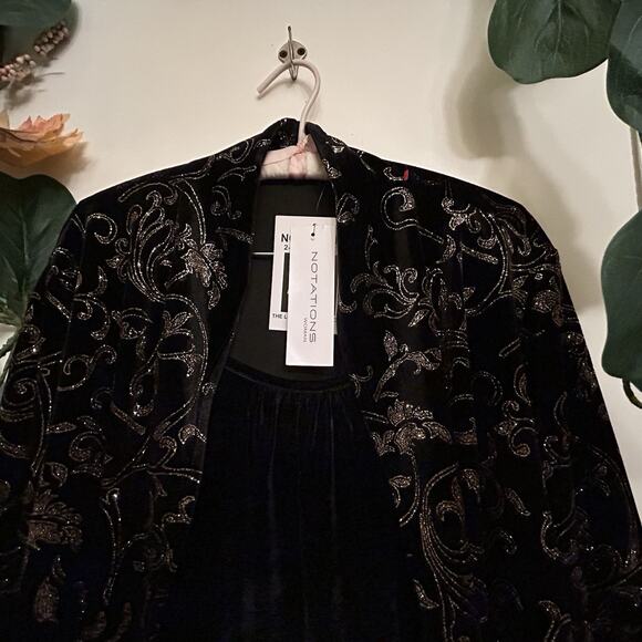 Notations Cardigans Women’s
Formal Black Burnout Floral Long Sleeve 1X Jacket - Picture 2 of 16